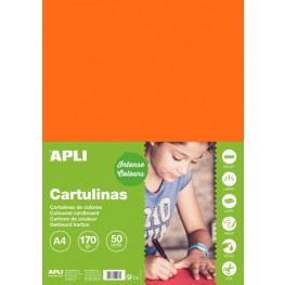 Farebný papier A4 170g APLI A14238 oranžový