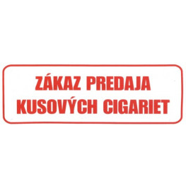 Nálepka "Zákaz predaja kusových cigariet"