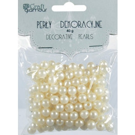 Korálky - perly dekoračné biele 8mm - 40g